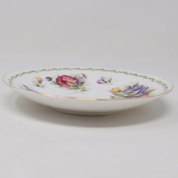 Rosina Queens Saucer Bone China Special Flowers Sweet Pea April England Floral - Picture 7 of 10